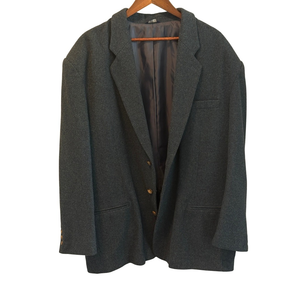 VINTAGE GAP Men's Dark Navy Blue 100% Wool 3 Button Blazer Size XL